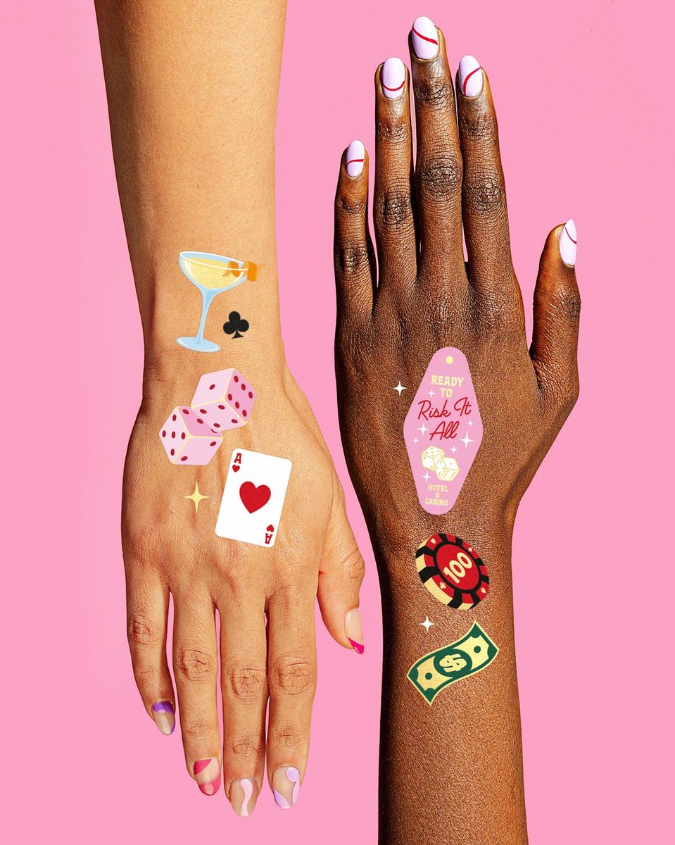 xo, Fetti Casino Temporary Tattoos - 50 Gold Foil | Bachelorette Decorations, Las Vegas Theme Party Favors, Birthday Accessory, Game Night Gift, Dice Decor - görsel 7