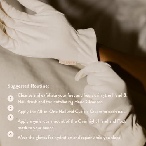 PAUME Overnight Hydration Gloves – 100% Organic Cotton Moisturizing Gloves for Dry, Cracked Hands (1 Pair, White) Avelisse