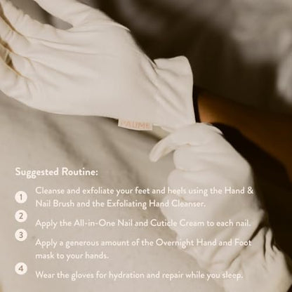 PAUME Overnight Hydration Gloves – 100% Organic Cotton Moisturizing Gloves for Dry, Cracked Hands (1 Pair, White) Avelisse
