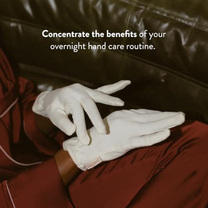 PAUME Overnight Hydration Gloves – 100% Organic Cotton Moisturizing Gloves for Dry, Cracked Hands (1 Pair, White) Avelisse