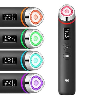 medicube Booster Pro 6-in-1 Real Glass Glow Beauty Massager for Clear, Radiant, Firmer-Looking Skin, Black, Silicone Avelisse