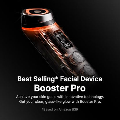 medicube Booster Pro 6-in-1 Real Glass Glow Beauty Massager for Clear, Radiant, Firmer-Looking Skin, Black, Silicone Avelisse