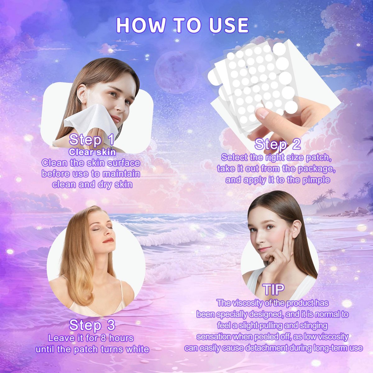 CELECARE 324pcs Acne Patches with Tea Tree Oil & Salicylic Acid - Large Pimple Patches for Face, Hydrocolloid Zit Dots in Storage Boxes - görsel 9