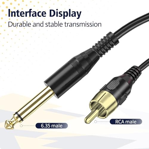 PMUBEAUTY 2 Pack Premium Tattoo Machine Clip Cable Cord - RCA to 6.35mm Connector Power Supply for Rotary Tattoo Machines - görsel 10