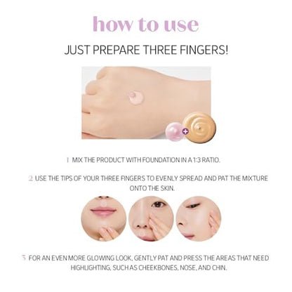 ETUDE Nymph Aura Volumer - Hydrating Radiant Face Primer for Glow & Shiny Makeup Base | Korean Kbeauty