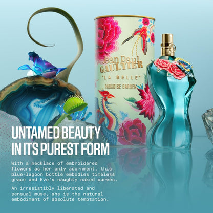 Jean Paul Gaultier La Belle Paradise Garden Eau de Parfum for Women - Long Lasting Floral Amber Perfume with Blue Water Lily, Iris & Vanilla, 3.4 oz Avelisse