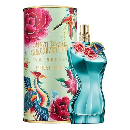 Jean Paul Gaultier La Belle Paradise Garden Eau de Parfum for Women - Long Lasting Floral Amber Perfume with Blue Water Lily, Iris & Vanilla, 3.4 oz Avelisse