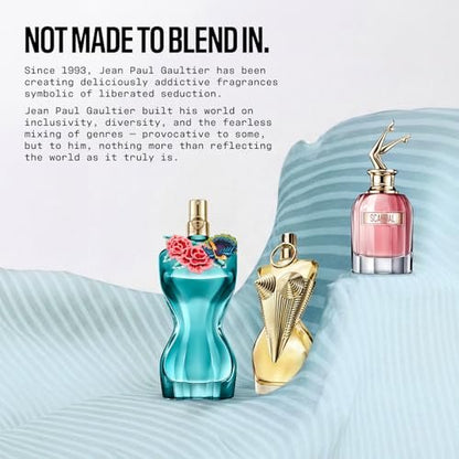 Jean Paul Gaultier La Belle Paradise Garden Eau de Parfum for Women - Long Lasting Floral Amber Perfume with Blue Water Lily, Iris & Vanilla, 3.4 oz Avelisse
