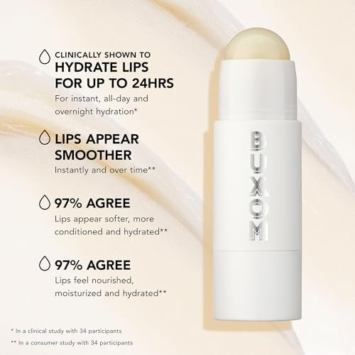 BUXOM Power-Full Plumping Lip Balm – Intense Lip Repair Butter for Hydrated, Fuller Lips (Clear) Avelisse