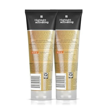 John Frieda Sheer Blonde Highlight Activating Shampoo, Brightening Shampoo for Blonde Hair, Maintains and Enhances Color, Removes Dulling Residue and Instantly Brightens Hair, 8.45 Oz, Pack of 2