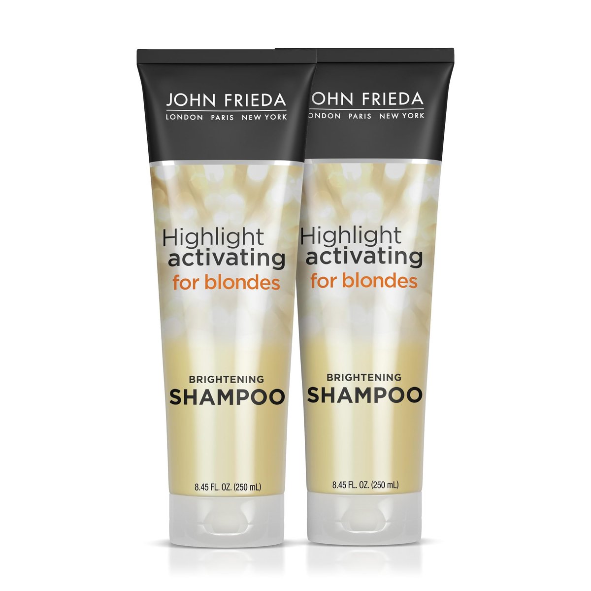 John Frieda Sheer Blonde Highlight Activating Shampoo, Brightening Shampoo for Blonde Hair, Maintains and Enhances Color, Removes Dulling Residue and Instantly Brightens Hair, 8.45 Oz, Pack of 2 - görsel 1