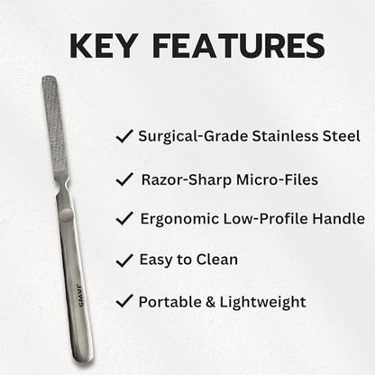 Jaws Podiatry Callus Grater – Surgical Grade Stainless Steel Foot File for Efficient Callus Removal, Ergonomic Handle, Easy to Clean Avelisse