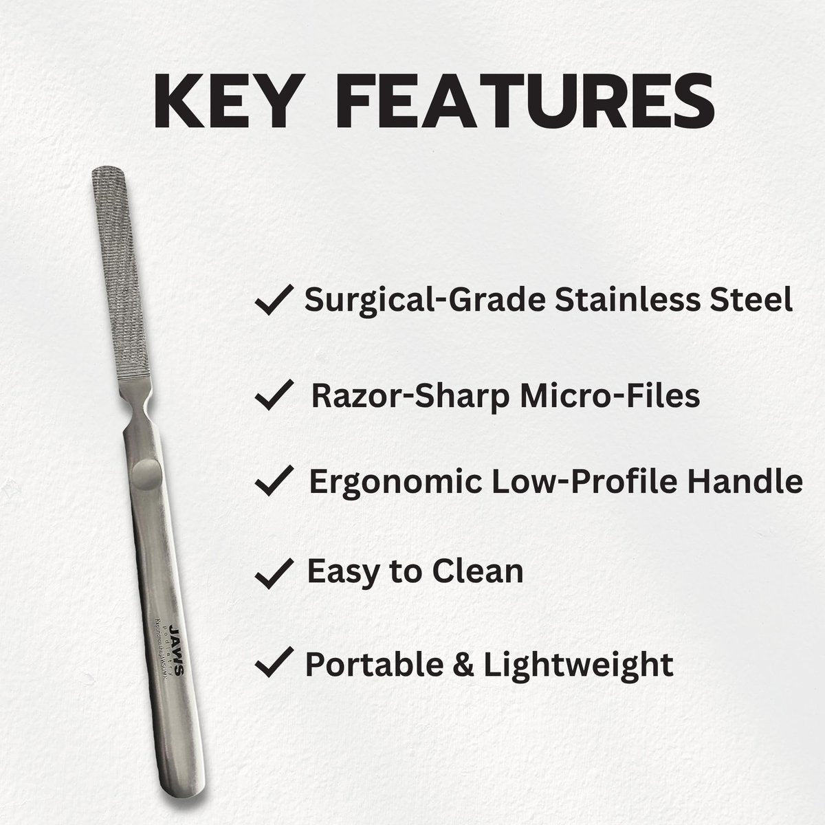 Jaws Podiatry Callus Grater – Surgical Grade Stainless Steel Foot File for Efficient Callus Removal, Ergonomic Handle, Easy to Clean Avelisse