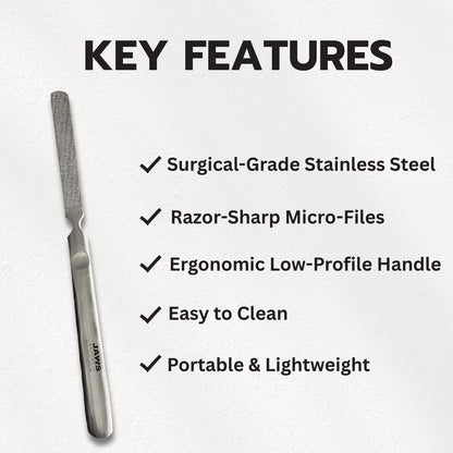 Jaws Podiatry Callus Grater – Surgical Grade Stainless Steel Foot File for Efficient Callus Removal, Ergonomic Handle, Easy to Clean Avelisse