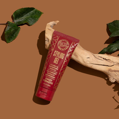 18.21 Man Made Hair Styling Gel for Men - Weightless All-Day Flexible Hold, Original Sweet Tobacco Scent, 3.4 oz Avelisse