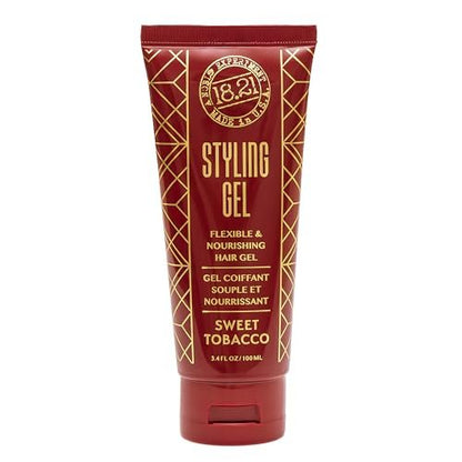 18.21 Man Made Hair Styling Gel for Men - Weightless All-Day Flexible Hold, Original Sweet Tobacco Scent, 3.4 oz Avelisse