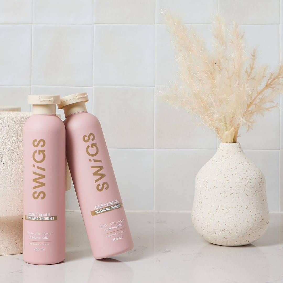 SWIGS Human & Synthetic Wig Shampoo & Conditioner Set | Color-Safe | Detangles, Promotes Body & Volume, Silkiness & Shine | 2 Pack, 8 oz Each Avelisse