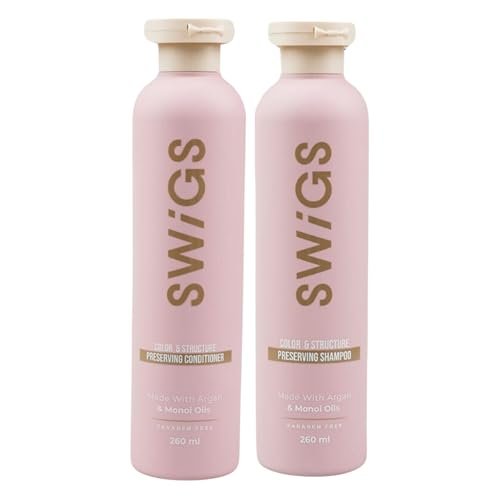 SWIGS Human & Synthetic Wig Shampoo & Conditioner Set | Color-Safe | Detangles, Promotes Body & Volume, Silkiness & Shine | 2 Pack, 8 oz Each Avelisse