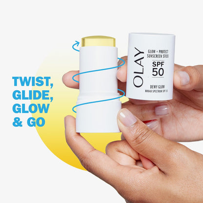 Olay Glow & Protect SPF 50 Face Sunscreen Stick - Fragrance Free, Dewy Finish, 0.5 OZ (14 G) Avelisse