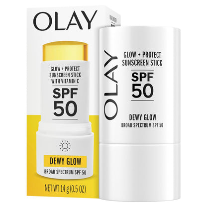 Olay Glow & Protect SPF 50 Face Sunscreen Stick - Fragrance Free, Dewy Finish, 0.5 OZ (14 G) Avelisse