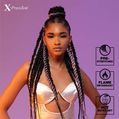 Sensationnel X-pression Prestretched Braiding Hair 48 Inch - 10x Braid All Kanekalon Synthetic Flame Retardant Braid for Box Braids and Twists (1 Jet Black)