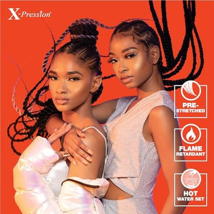Sensationnel X-pression Prestretched Braiding Hair 48 Inch - 10x Braid All Kanekalon Synthetic Flame Retardant Braid for Box Braids and Twists (1 Jet Black)