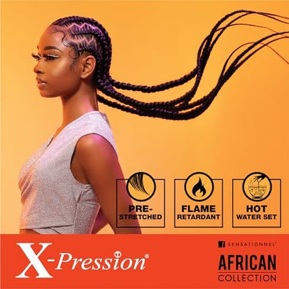 Sensationnel X-pression Prestretched Braiding Hair 48 Inch - 10x Braid All Kanekalon Synthetic Flame Retardant Braid for Box Braids and Twists (1 Jet Black)