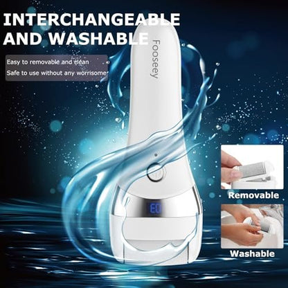 Upgraded Electric Foot Callus Remover – Portable Rechargeable Foot File with 3 Heads for Dry, Cracked Feet Avelisse