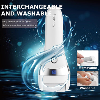 Upgraded Electric Foot Callus Remover – Portable Rechargeable Foot File with 3 Heads for Dry, Cracked Feet Avelisse