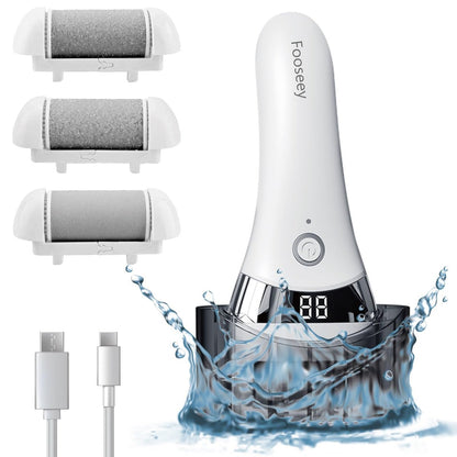 Upgraded Electric Foot Callus Remover – Portable Rechargeable Foot File with 3 Heads for Dry, Cracked Feet Avelisse