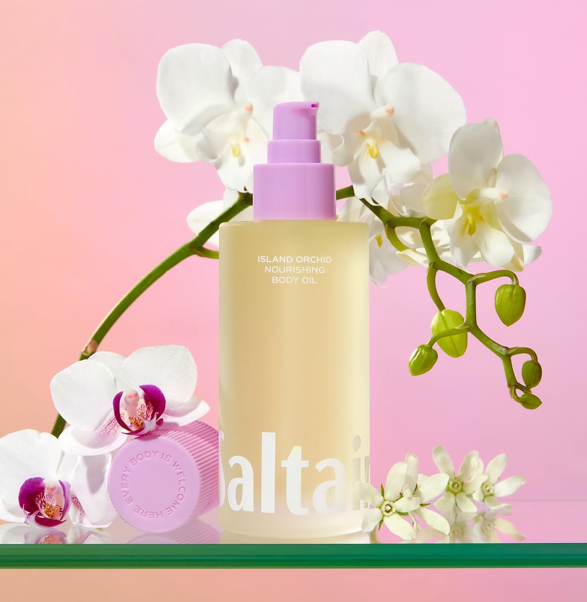 Saltair Body Oil – Silky After Shower and Bath Dry Oil – Non-Greasy Moisturizer for Dry Skin – Island Orchid Scent, 4oz Avelisse
