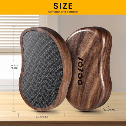 BEZOX Glass Foot File - Nano-Glass Pumice Stone Foot Scrubber, Heel File Callus Remover for Silky Smooth Feet, Portable Pedicure Tool with Walnut Wood Handle Avelisse