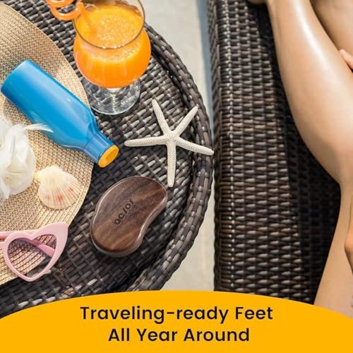 BEZOX Glass Foot File - Nano-Glass Pumice Stone Foot Scrubber, Heel File Callus Remover for Silky Smooth Feet, Portable Pedicure Tool with Walnut Wood Handle Avelisse