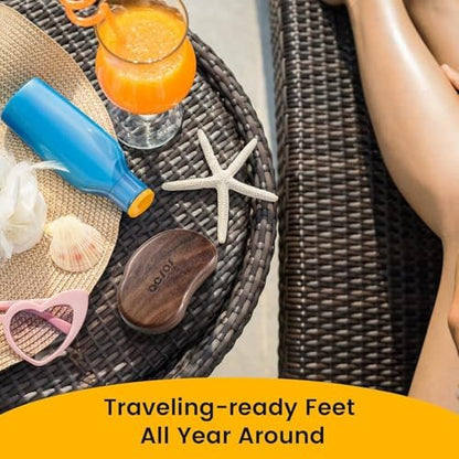 BEZOX Glass Foot File - Nano-Glass Pumice Stone Foot Scrubber, Heel File Callus Remover for Silky Smooth Feet, Portable Pedicure Tool with Walnut Wood Handle Avelisse