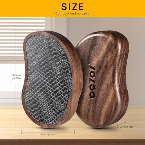 BEZOX Glass Foot File - Nano-Glass Pumice Stone Foot Scrubber, Heel File Callus Remover for Silky Smooth Feet, Portable Pedicure Tool with Walnut Wood Handle Avelisse