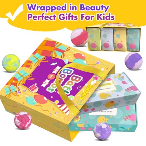 32 Pack Bath Bombs for Kids with Surprise Inside - Land & Sea Animal Toys, Handmade Fizzy Bath Balls, Easter Basket Stuffers & Birthday Gifts for Girls and Boys Avelisse