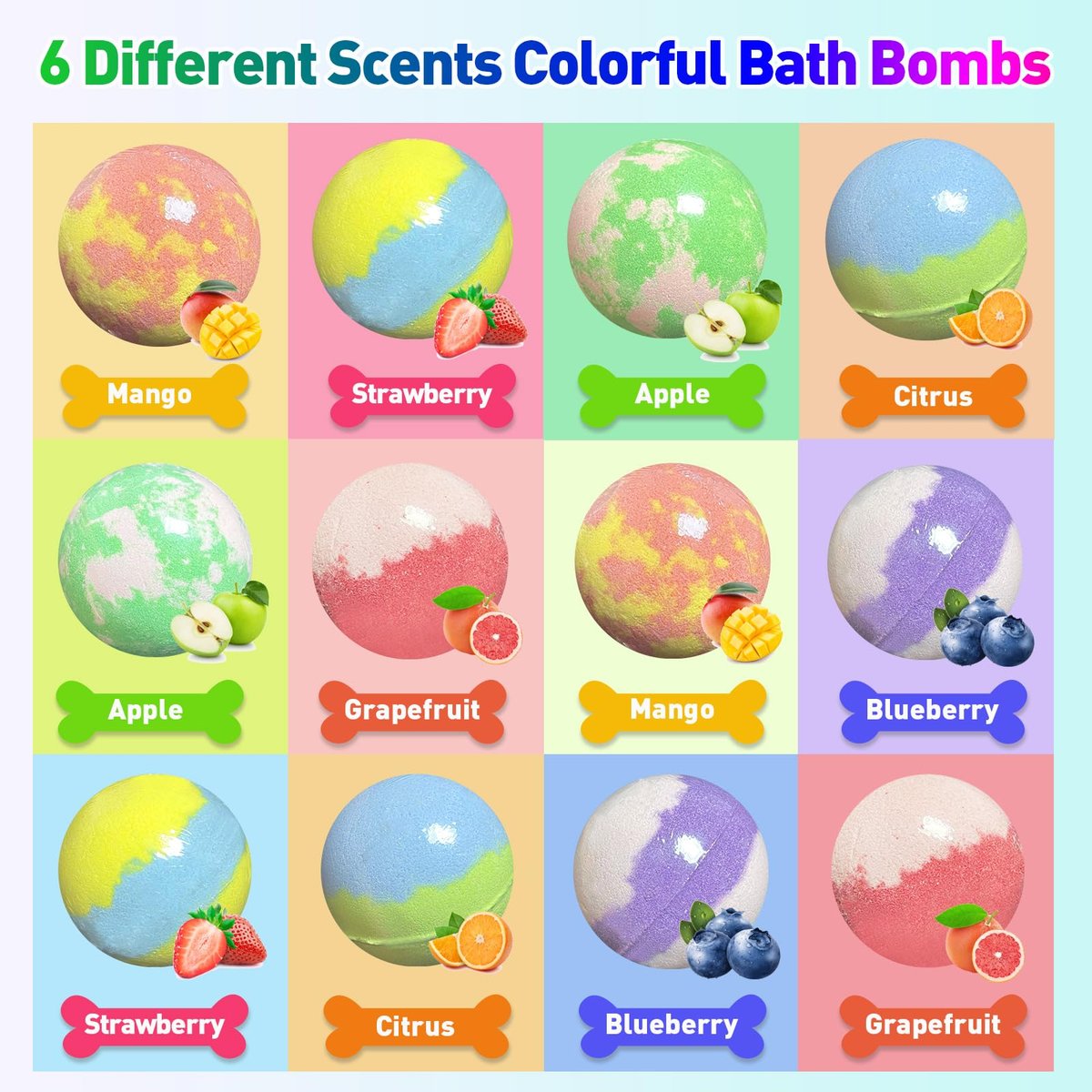 Lisotera Bath Bombs for Kids with Surprise Inside – 12 Pack Organic Colorful Fizzy Balls with Toys, Easter Gifts for Boys & Girls Avelisse