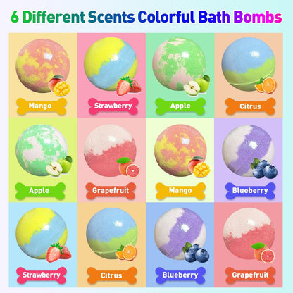Lisotera Bath Bombs for Kids with Surprise Inside – 12 Pack Organic Colorful Fizzy Balls with Toys, Easter Gifts for Boys & Girls Avelisse