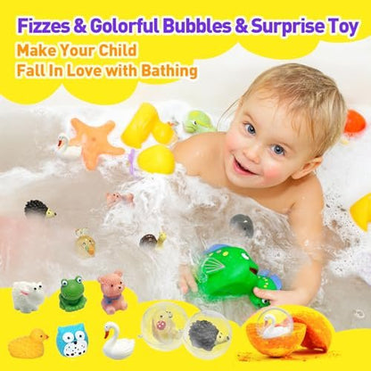 Lisotera Bath Bombs for Kids with Surprise Inside – 12 Pack Organic Colorful Fizzy Balls with Toys, Easter Gifts for Boys & Girls Avelisse