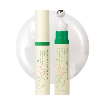 AXIS-Y Vegan Collagen Eye Serum - K-Beauty Triple Hyaluronic Acid & Peptide Serum for Wrinkles, Dark Circles & Elasticity (0.33 fl. oz.) Avelisse