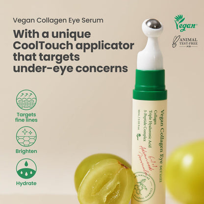 AXIS-Y Vegan Collagen Eye Serum - K-Beauty Triple Hyaluronic Acid & Peptide Serum for Wrinkles, Dark Circles & Elasticity (0.33 fl. oz.) Avelisse