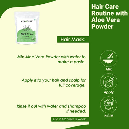minature 100% Aloe Vera Powder (Aloe Barbadensis) 454g (16 oz) – Pure Aloe Vera Leaf Powder for DIY Skin, Health & Hair Care
