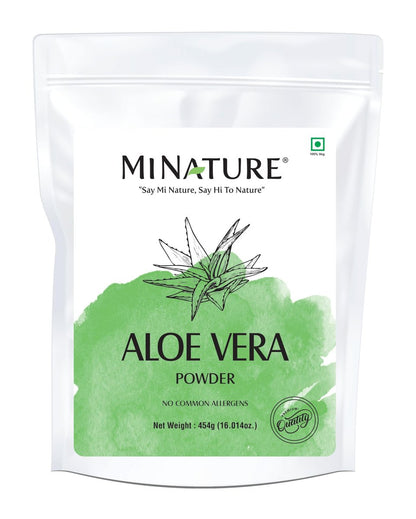 minature 100% Aloe Vera Powder (Aloe Barbadensis) 454g (16 oz) – Pure Aloe Vera Leaf Powder for DIY Skin, Health & Hair Care