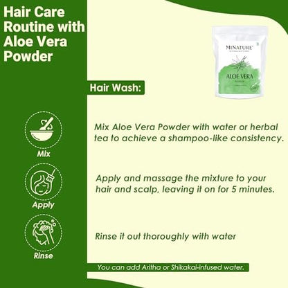 minature 100% Aloe Vera Powder (Aloe Barbadensis) 454g (16 oz) – Pure Aloe Vera Leaf Powder for DIY Skin, Health & Hair Care