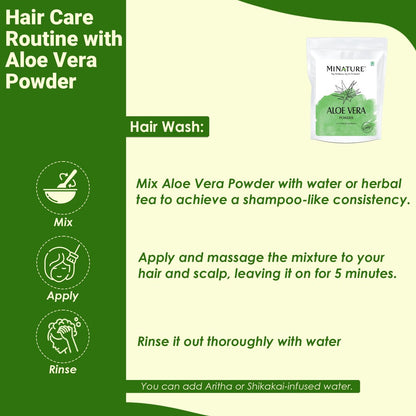 minature 100% Aloe Vera Powder (Aloe Barbadensis) 454g (16 oz) – Pure Aloe Vera Leaf Powder for DIY Skin, Health & Hair Care