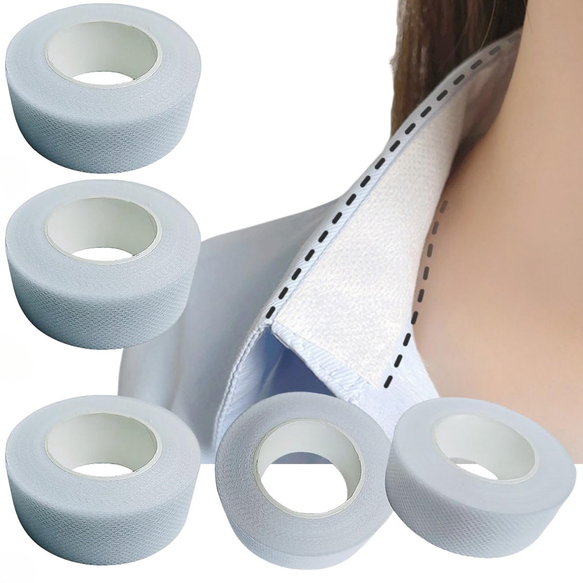 APZDFGIFCD 5 Rolls Collar Protector Sweat Pads - Self-Adhesive Shirt Collar Protectors, Absorbent Sweat Shields for Hat, Shirt Neck Liner, Armpit Tape - Disposable Collar Protectors for Women Men - görsel 2