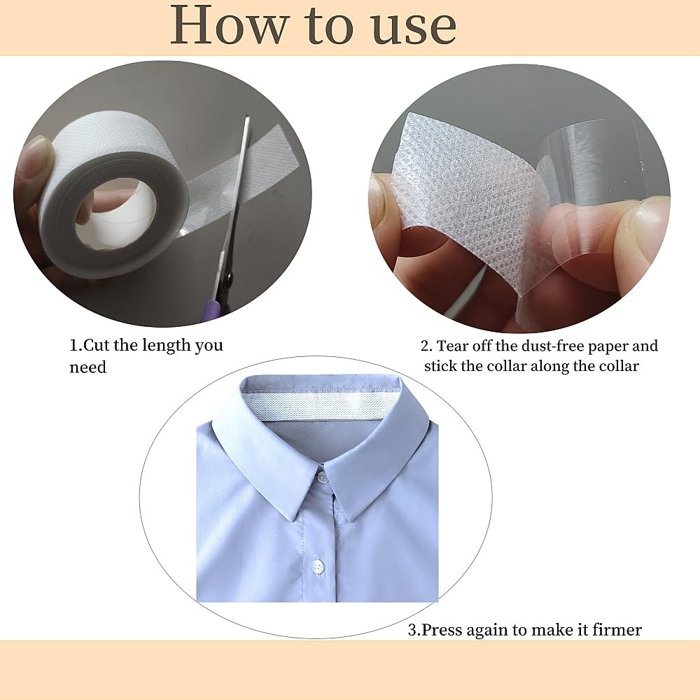 APZDFGIFCD 5 Rolls Collar Protector Sweat Pads - Self-Adhesive Shirt Collar Protectors, Absorbent Sweat Shields for Hat, Shirt Neck Liner, Armpit Tape - Disposable Collar Protectors for Women Men - görsel 8
