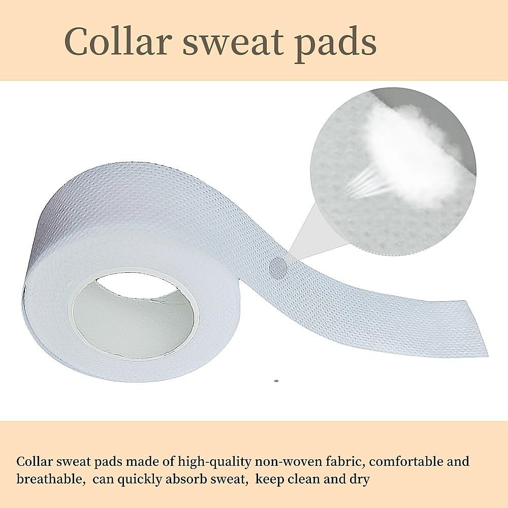 APZDFGIFCD 5 Rolls Collar Protector Sweat Pads - Self-Adhesive Shirt Collar Protectors, Absorbent Sweat Shields for Hat, Shirt Neck Liner, Armpit Tape - Disposable Collar Protectors for Women Men - görsel 6