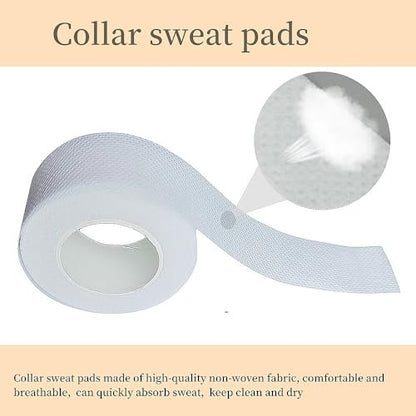 APZDFGIFCD 5 Rolls Collar Protector Sweat Pads - Self-Adhesive Shirt Collar Protectors, Absorbent Sweat Shields for Hat, Shirt Neck Liner, Armpit Tape - Disposable Collar Protectors for Women Men