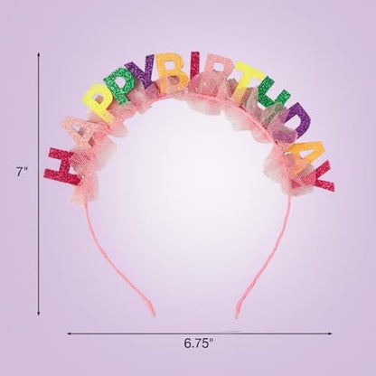 Scunci by Conair Birthday Headband - Birthday Girl Headband - Bright Colors with Tulle - 1 Count